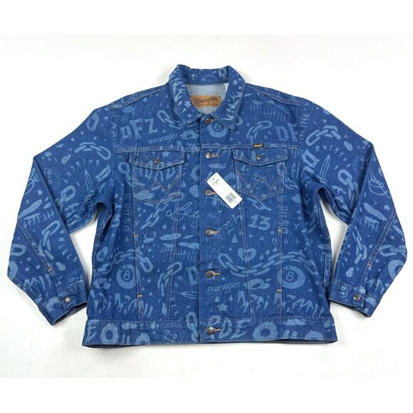 Wrangler x Deadfellaz Authentic Western Jacket Mens XL Blue Denim 112343329